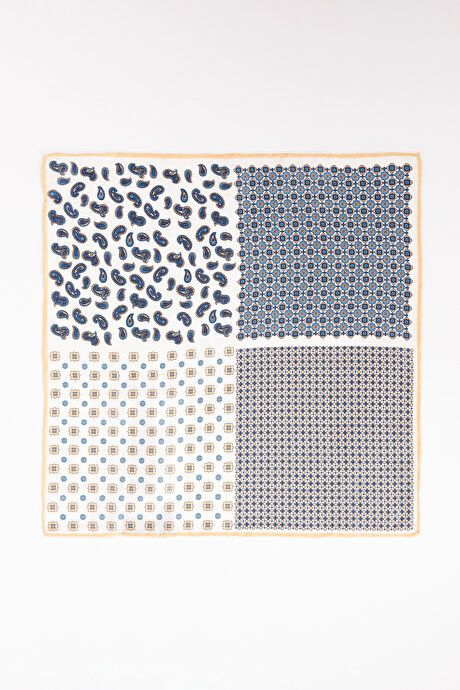 Silk Ecru-Blue Handkerchief 4C2923200015EKM