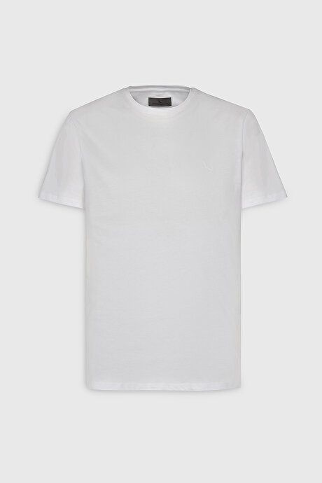 Slim Fit Slim Fit Crew Neck Cotton White T-Shirt 4C4800000005BYZ