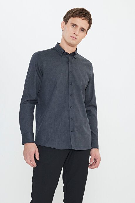 Slim Fit Slim Fit Classic Collar Dobby Black Shirt ACE202510302SYH