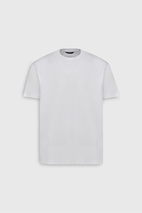 100% Cotton Modern Fit Regular Fit Crew Neck White T-Shirt ACE482510267BYZ