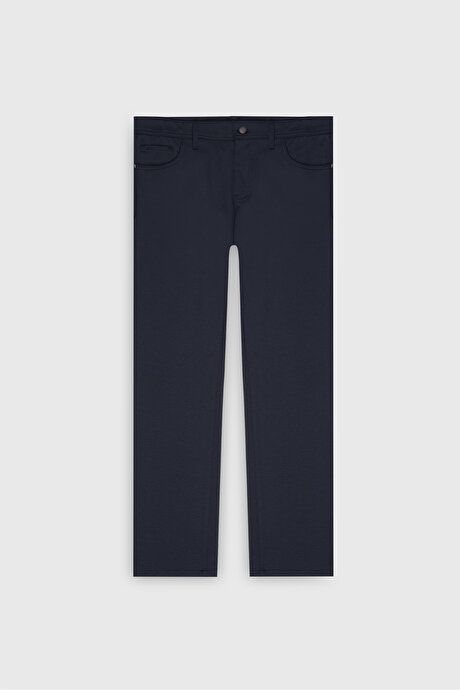 Slim Fit Slim Fit 5 Pocket Stretchy Casual Navy Blue Trousers COE012510167LAC