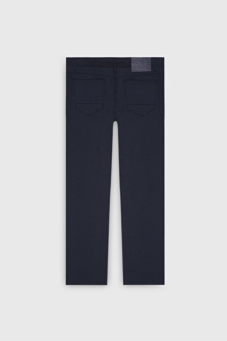 Slim Fit Slim Fit 5 Pocket Stretchy Casual Navy Blue Trousers COE012510167LAC