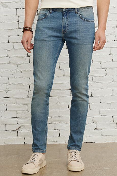 Extra Slim Fit Slim Fit Slim Fit Cotton R_ss Jean Jeans Petrol Blue Denim Pants ET0100000001PRM