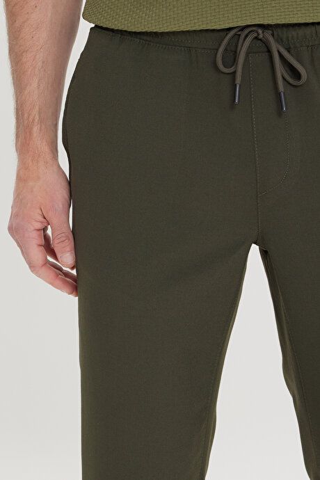 Slim Fit Relaxed Fit Waistband Side Pocket Stretchy Jogger Khaki Pants ET0100000010HAK