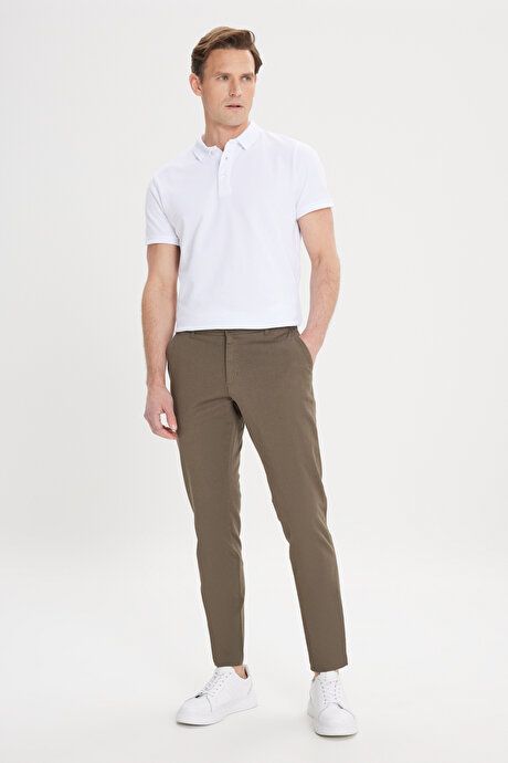 Slim Fit Slim Fit Side Pocket Cotton Stretchy Khaki Chino Pants ET0120000001HAK