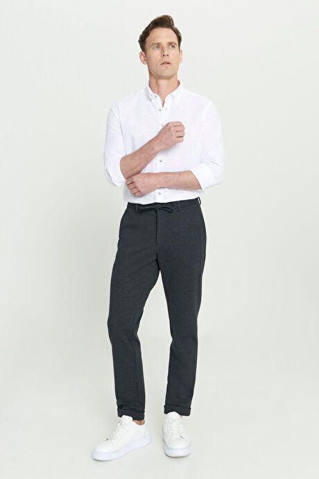 Slim Fit Slim Fit Stretchy Anthracite Trousers ET0124100010ATR