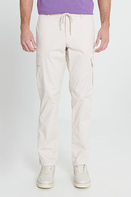 Comfort Fit Relaxed Fit Cotton Stretchy Side Pocket Cargo Stone Pants ET0124200022TAS