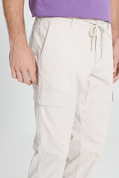 Comfort Fit Relaxed Fit Cotton Stretchy Side Pocket Cargo Stone Pants ET0124200022TAS