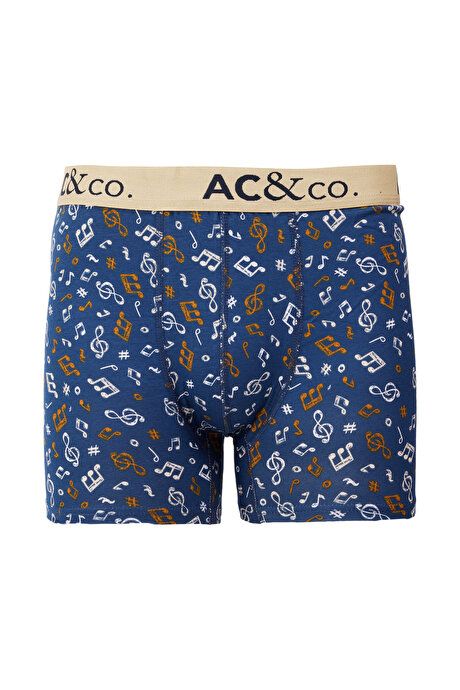 Cotton Stretchy Patterned 3-Piece Navy-Brown Boxers ET03241P3010LCK