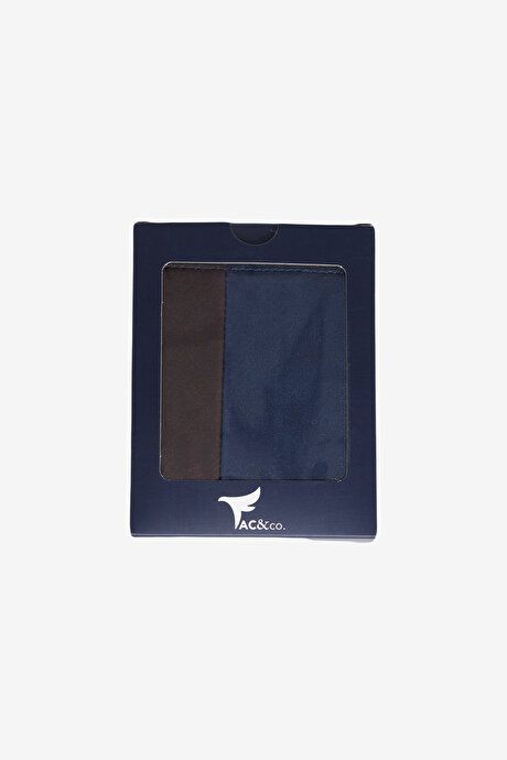 Navy-Brown Wallet without Pattern ET1523200001LCK