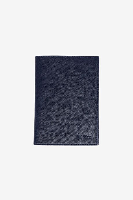 Artificial Leather Handmade Navy Blue Passport Holder ET1524100010LAC