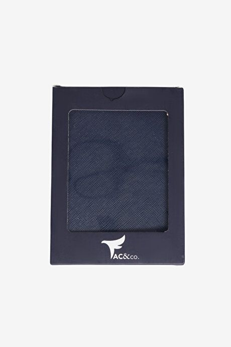 Artificial Leather Handmade Navy Blue Passport Holder ET1524100010LAC