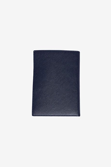 Artificial Leather Handmade Navy Blue Passport Holder ET1524100010LAC