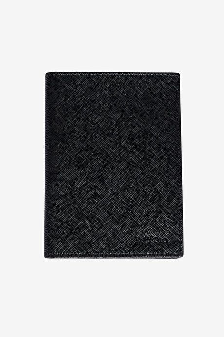 Artificial Leather Handmade Black Passport Holder ET1524100010SYH