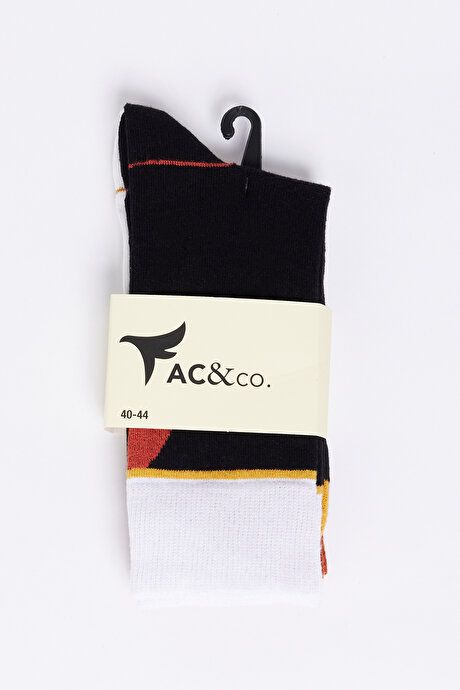 Patterned 2-Piece Socket Black-White Socks ET2524102P01SYB