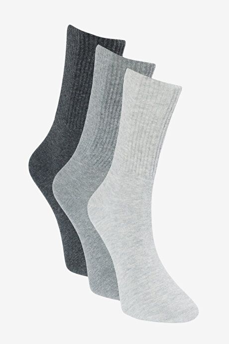 Patterned 3-Piece Socket Anthracite-Gray Socks ET2524103P05ATG