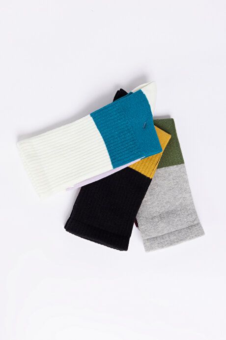 Patterned 3-Piece Socket Mixed Socks ET2524103P07KAR