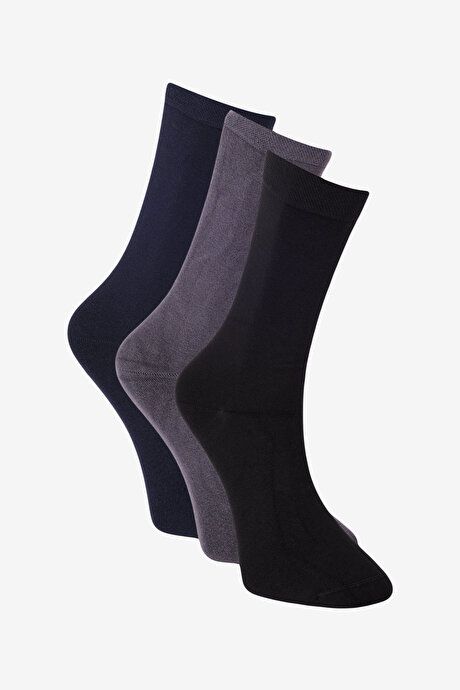 6-Piece Patterned Bambulu Socket Black-Navy-Marengo Socks ET2524106P01SLM