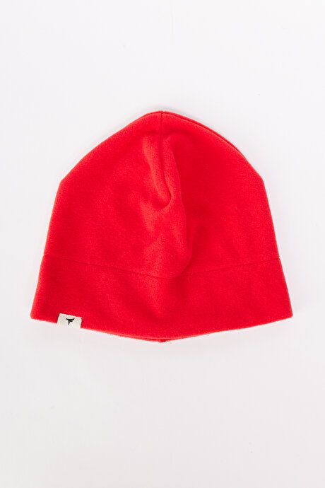 Anti-Pilling Warm Water Repellent Fleece Red Beanie Neck Collar Gloves Set ET4124100020KIR