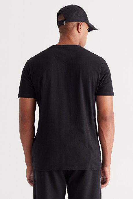 Pack of 2 Slim Fit Slim Fit Slim Fit V Neck 100% Cotton Black-Black T-Shirt ET480000P201K88