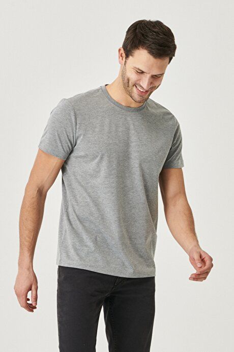 Slim Fit Slim Fit Crew Neck 5-Piece White-Grey Melange-Dark Grey-Anthracite-Black T-Shirt Pack ET4820200025K02