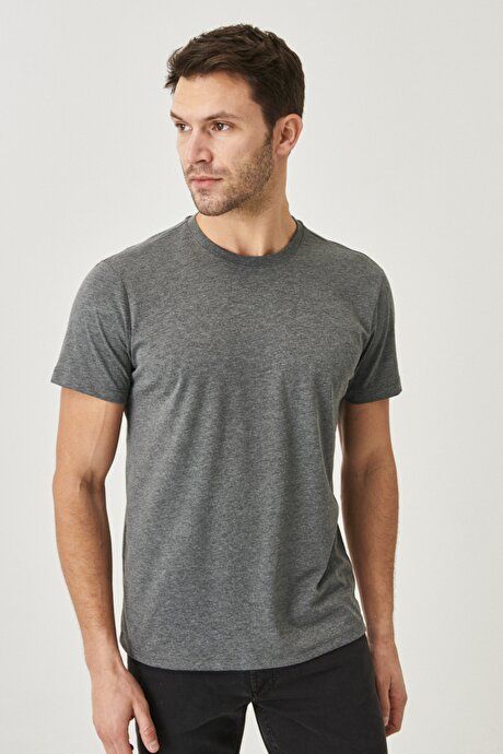 Slim Fit Slim Fit Crew Neck 5-Piece White-Grey Melange-Dark Grey-Anthracite-Black T-Shirt Pack ET4820200025K02