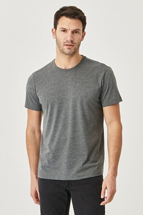 Slim Fit Slim Fit Crew Neck 5-Piece White-Grey Melange-Dark Grey-Anthracite-Black T-Shirt Pack ET4820200025K02