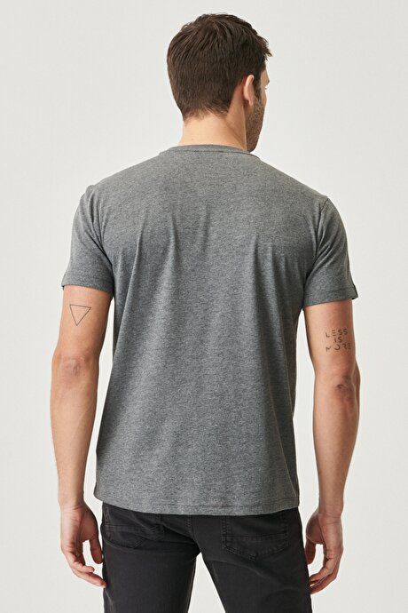 Slim Fit Slim Fit Crew Neck 5-Piece White-Grey Melange-Dark Grey-Anthracite-Black T-Shirt Pack ET4820200025K02