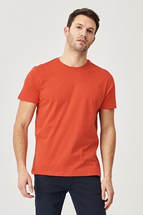 Slim Fit Slim Fit Crew Neck 2 Pcs Saks-Red T-Shirt Pack ET4820200030K85