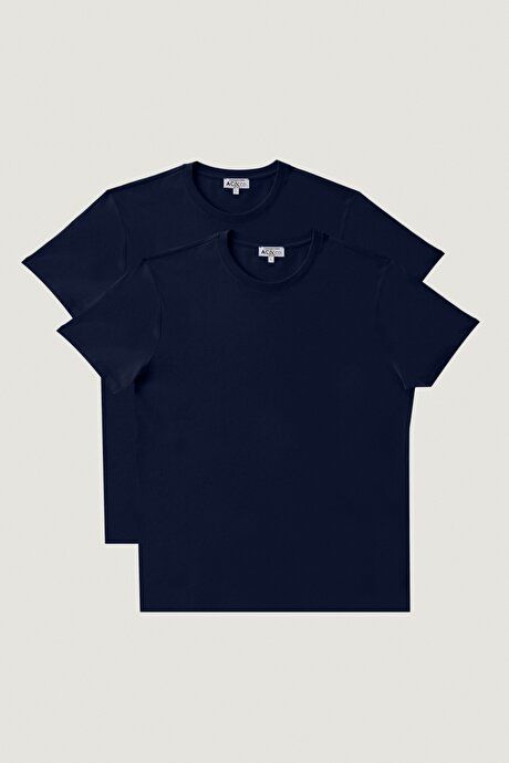 Slim Fit Slim Fit Crew-Neck 2-Pack Navy-Navy T-Shirt Pack ET4820200030K87