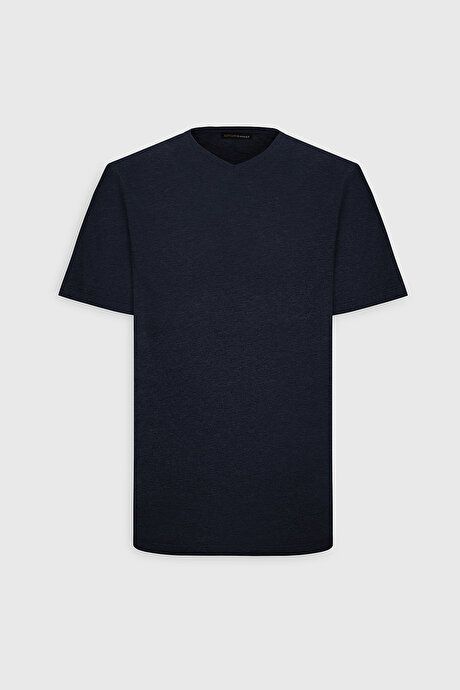 Slim Fit Slim Fit V-Neck Navy Blue T-Shirt Pack of 2 ET4820200031LAC