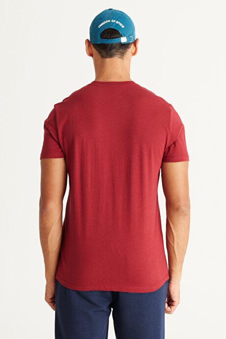 2 Pack Slim Fit Slim Fit Slim Fit Cotton Basic BORDO-BORDO T-Shirt ET48242P2001K29