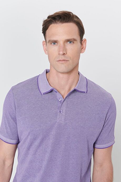 Non-Shrinking Cotton Fabric Slim Fit Slim Fit Slim Fit Curlproof Polo Collar 3 Piece Black-Blue-Purple White T-Shirt ET48242P3047K73