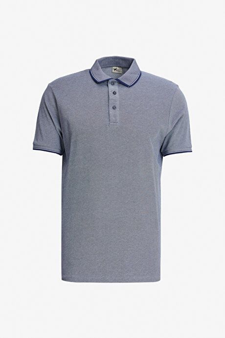 Non-Shrinking Cotton Fabric Slim Fit Slim Fit Slim Fit Slim Fit Curl-Free Polo Collar 3-Piece Light Navy-Navy-Navy T-Shirt ET48242P3047K76