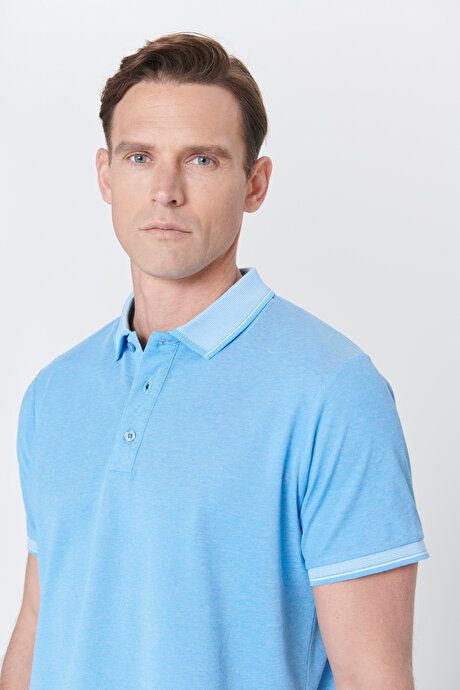 Non-Shrinking Cotton Fabric Slim Fit Slim Fit Slim Fit Slim Fit Curl-Free Polo Collar 3-Piece Light Navy-Navy-Navy T-Shirt ET48242P3047K76