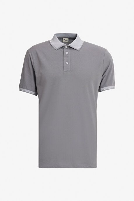 Non-Shrinking Cotton Fabric Slim Fit Slim Fit Slim Fit Slim Fit No Curl Polo Collar 3 Piece Light Black-Light Gray-Dark Gray T-Shirt ET48242P3047K91