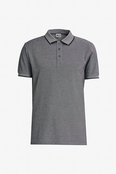 Non-Shrinking Cotton Fabric Slim Fit Slim Fit Slim Fit Slim Fit No Curl Polo Collar 3 Piece Light Black-Light Gray-Dark Gray T-Shirt ET48242P3047K91