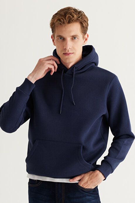 2-Pack Standard Fit Regular Fit Hooded Kangaroo Pocket White-Blue Sweatshirt ET520000P201BEL