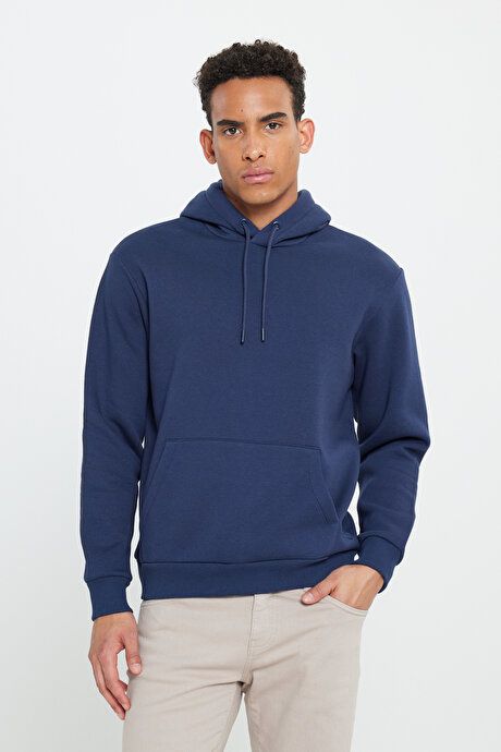 2-Pack Standard Fit Regular Fit Hooded Kangaroo Pocket White-Blue Sweatshirt ET520000P201BEL