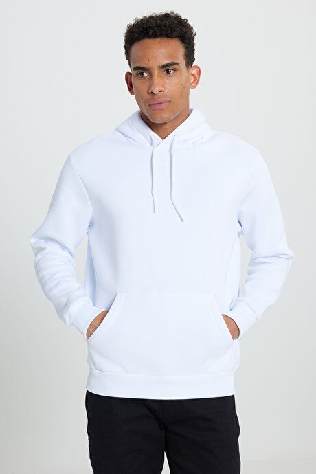 2-Pack Standard Fit Regular Fit Hooded Kangaroo Pocket White-Blue Sweatshirt ET520000P201BEL