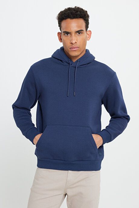 2-Pack Standard Fit Regular Fit Hooded Kangaroo Pocket White-Blue Sweatshirt ET520000P201BEL