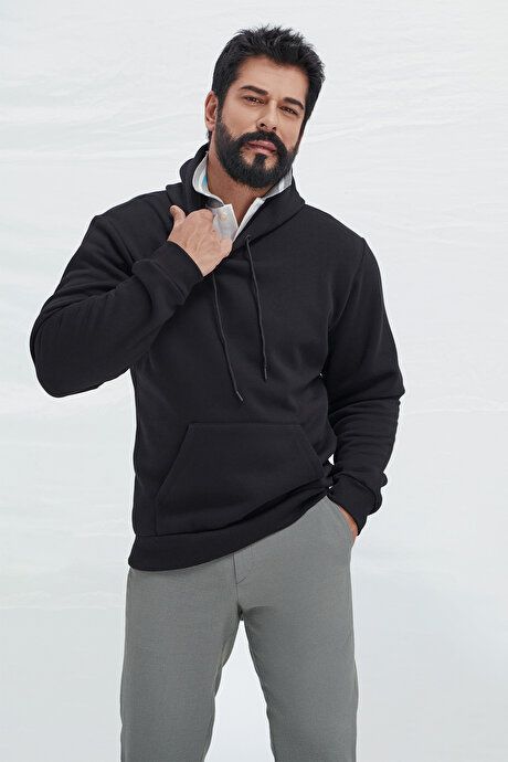 2-Pack Standard Fit Regular Fit Hooded Kangaroo Pocket White-Black-Gray Sweatshirt ET520000P201BSH