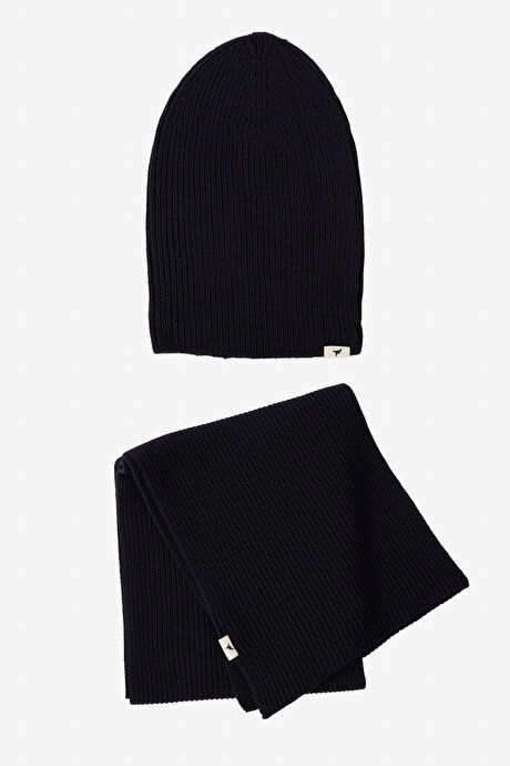 Windproof Warm Sweater Scarf-Beanie Black Set ET9724100001SYH