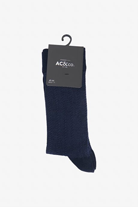 Bamboo Single Patterned Navy Blue Socks YDA252420041LAC