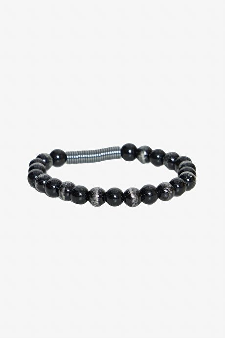 Natural Stone Beads Black-Gray Bracelet YDA262420001syg