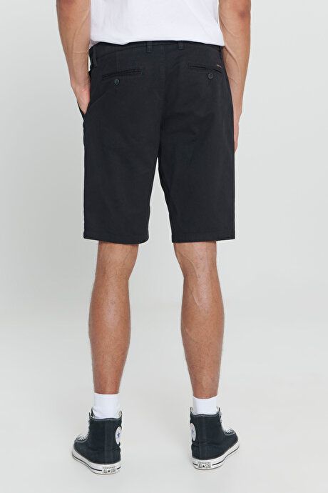 Slim Fit Slim Fit Slim Fit Dobby 100% Cotton Casual Black Chino Shorts 4A0222200008SYH