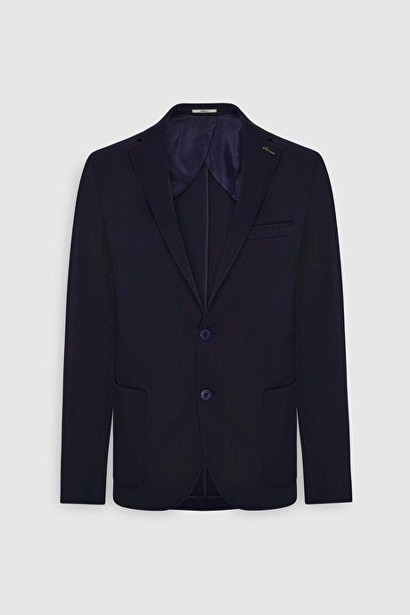 Slim Fit Slim Fit Mono Collar Casual Navy Blue Jacket 4A0422100018LAC