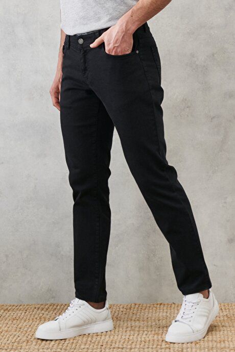 360 Degree Stretchy Comfortable Slim Fit Black Pants 4A1400000002SYH