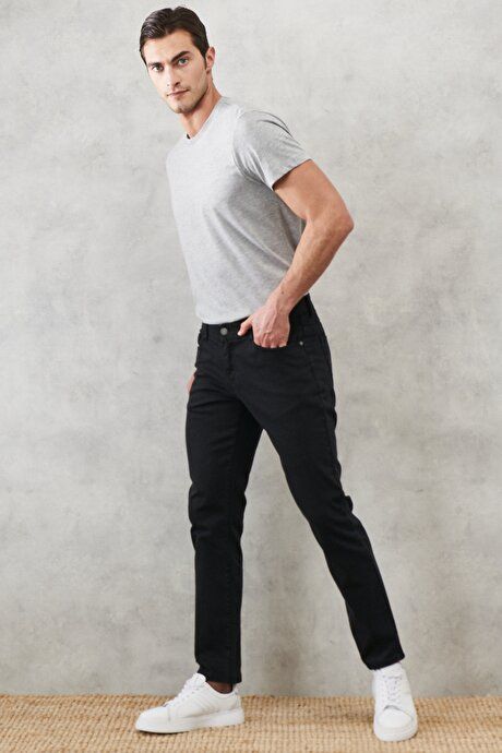 360 Degree Stretchy Comfortable Slim Fit Black Pants 4A1400000002SYH