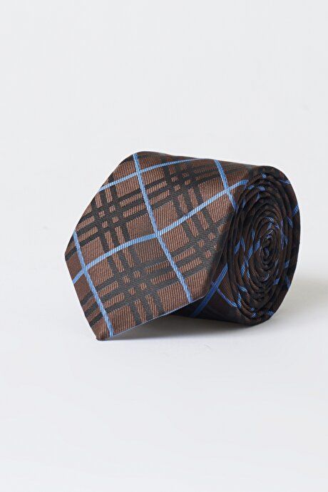 Patterned Brown-Blue Tie 4A2122200058KVM